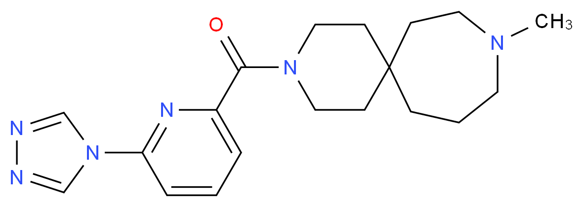 9-methyl-3-{[6-(4H-1,2,4-triazol-4-yl)pyridin-2-yl]carbonyl}-3,9-diazaspiro[5.6]dodecane_分子结构_CAS_)
