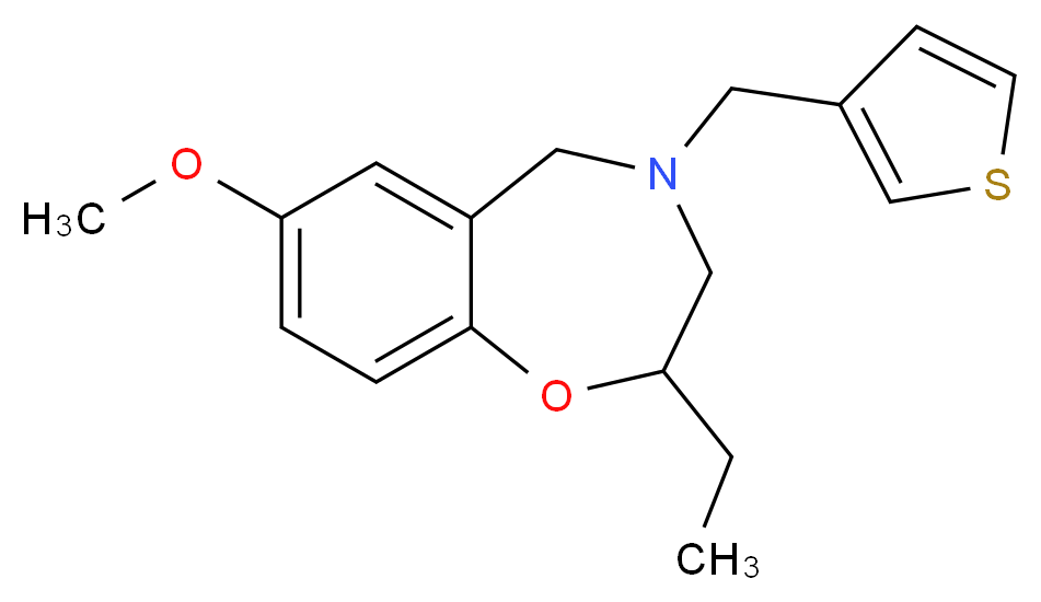 2-ethyl-7-methoxy-4-(3-thienylmethyl)-2,3,4,5-tetrahydro-1,4-benzoxazepine_分子结构_CAS_)