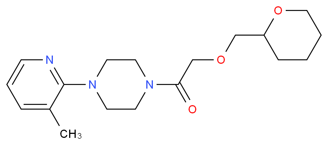 1-(3-methyl-2-pyridinyl)-4-[(tetrahydro-2H-pyran-2-ylmethoxy)acetyl]piperazine_分子结构_CAS_)