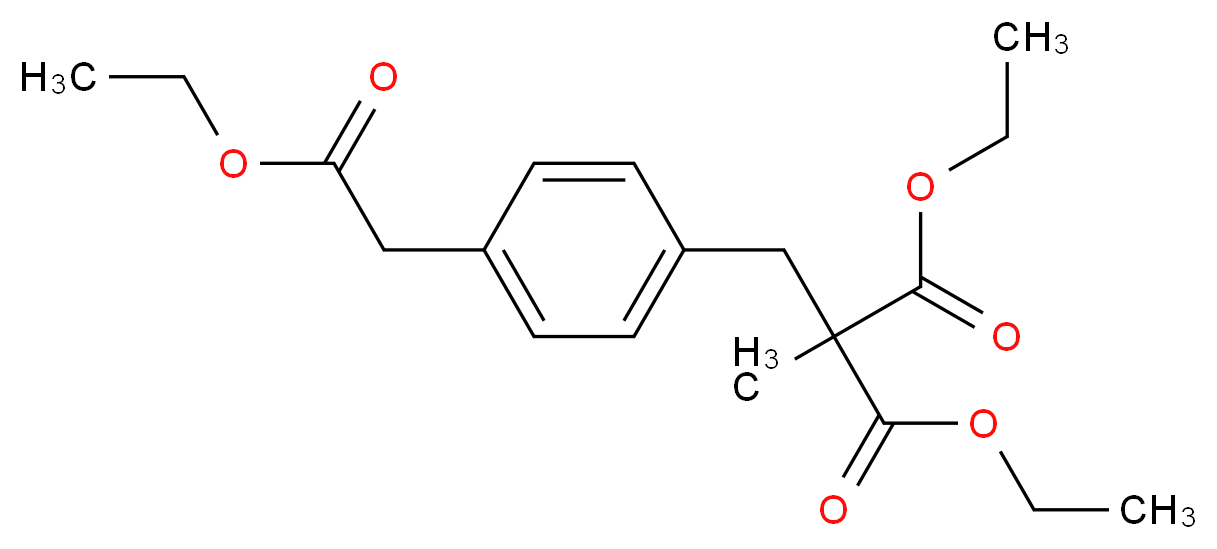 4-(2,2-Dicarboethoxy-propyl)phenylacetic Acid Ethyl Ester_分子结构_CAS_223123-63-5)