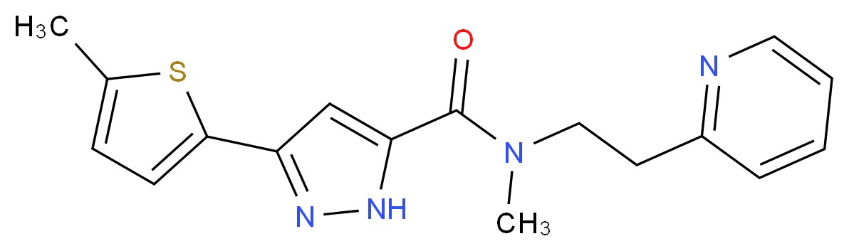 N-methyl-3-(5-methyl-2-thienyl)-N-[2-(2-pyridinyl)ethyl]-1H-pyrazole-5-carboxamide_分子结构_CAS_)