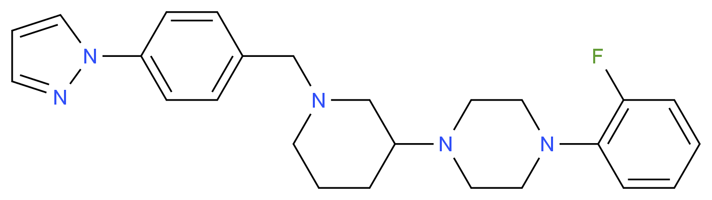 1-(2-fluorophenyl)-4-{1-[4-(1H-pyrazol-1-yl)benzyl]-3-piperidinyl}piperazine_分子结构_CAS_)