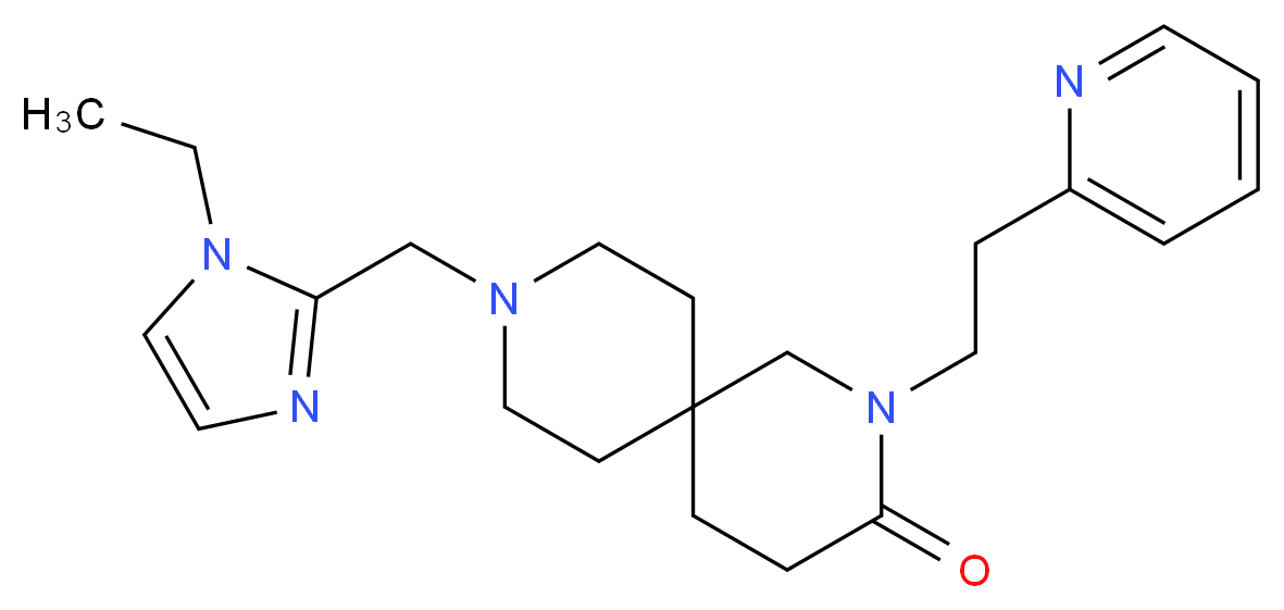 9-[(1-ethyl-1H-imidazol-2-yl)methyl]-2-(2-pyridin-2-ylethyl)-2,9-diazaspiro[5.5]undecan-3-one_分子结构_CAS_)
