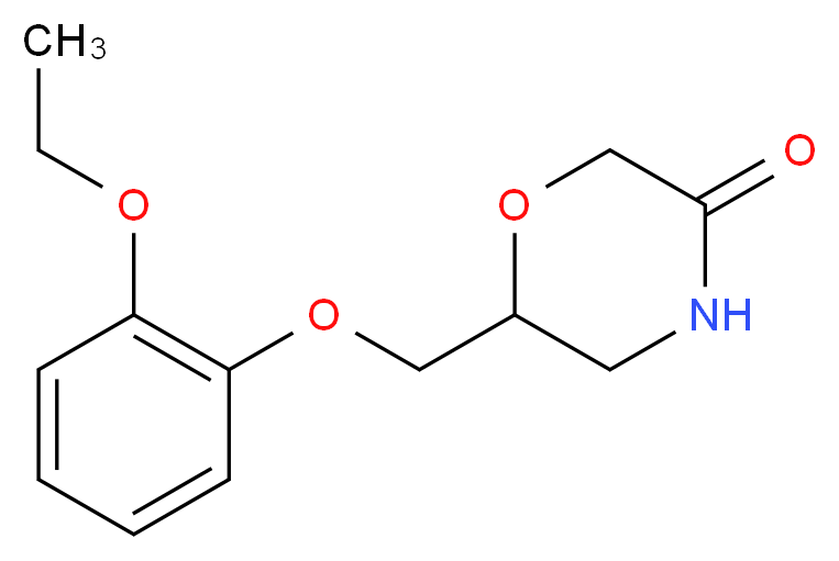 6-(2-ethoxyphenoxymethyl)morpholin-3-one_分子结构_CAS_56305-61-4