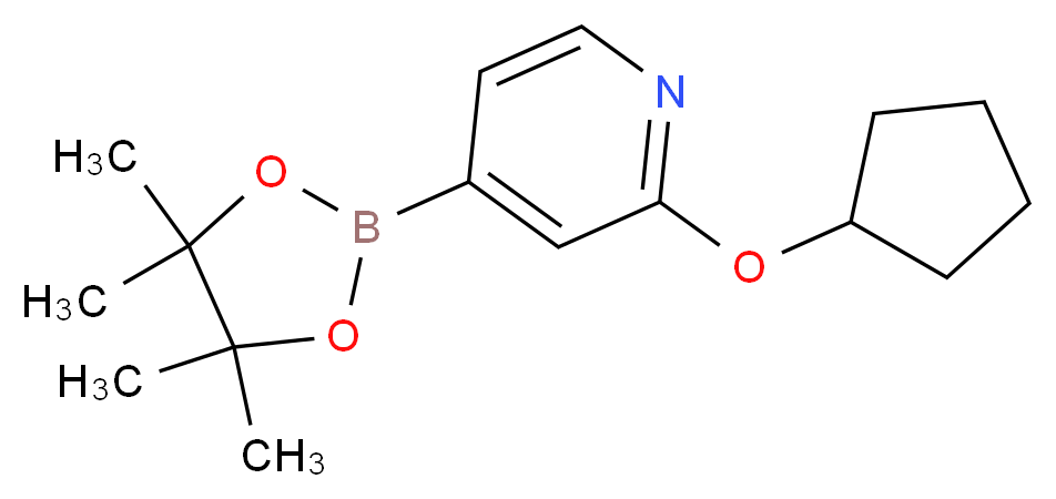 2-(Cyclopentyloxy)-4-(4,4,5,5-tetraMethyl-1,3,2-dioxaborolan-2-yl)pyridine_分子结构_CAS_1346707-97-8)