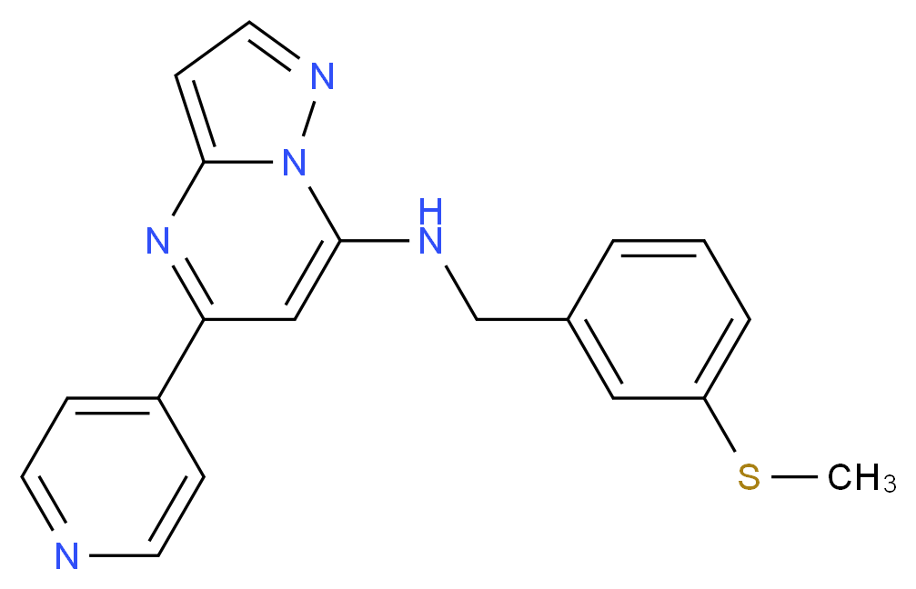 N-[3-(methylthio)benzyl]-5-(4-pyridinyl)pyrazolo[1,5-a]pyrimidin-7-amine_分子结构_CAS_)