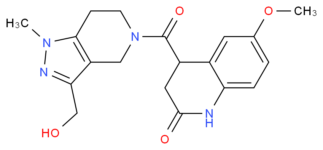 4-{[3-(hydroxymethyl)-1-methyl-1,4,6,7-tetrahydro-5H-pyrazolo[4,3-c]pyridin-5-yl]carbonyl}-6-methoxy-3,4-dihydro-2(1H)-quinolinone_分子结构_CAS_)