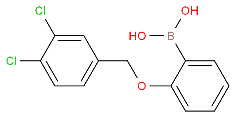 {2-[(3,4-dichlorophenyl)methoxy]phenyl}boronic acid_分子结构_CAS_1256355-84-6