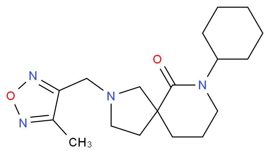 7-cyclohexyl-2-[(4-methyl-1,2,5-oxadiazol-3-yl)methyl]-2,7-diazaspiro[4.5]decan-6-one_分子结构_CAS_)