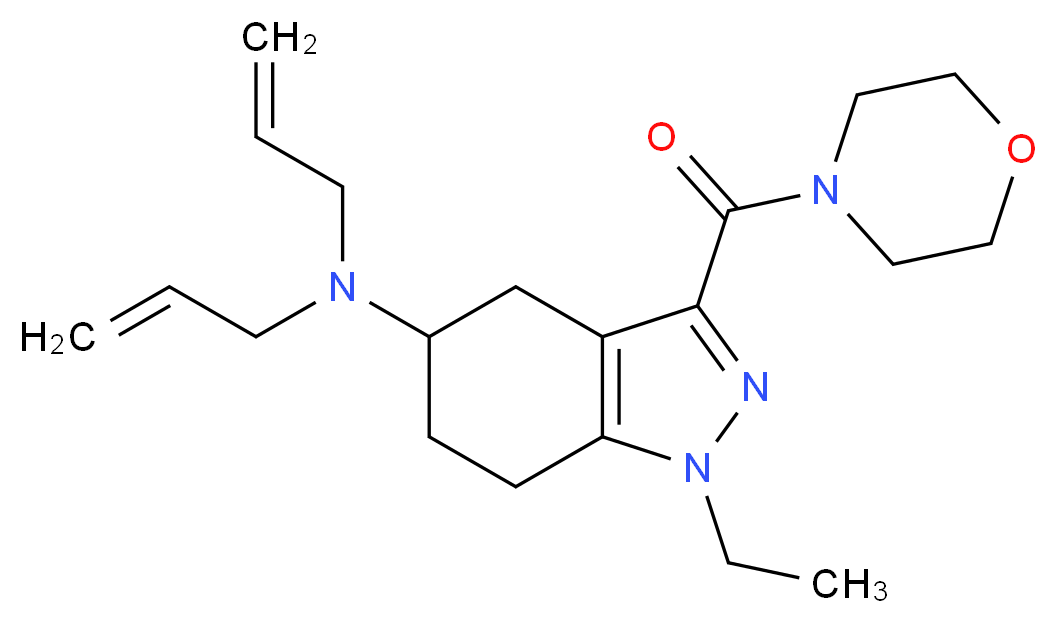 N,N-diallyl-1-ethyl-3-(4-morpholinylcarbonyl)-4,5,6,7-tetrahydro-1H-indazol-5-amine_分子结构_CAS_)