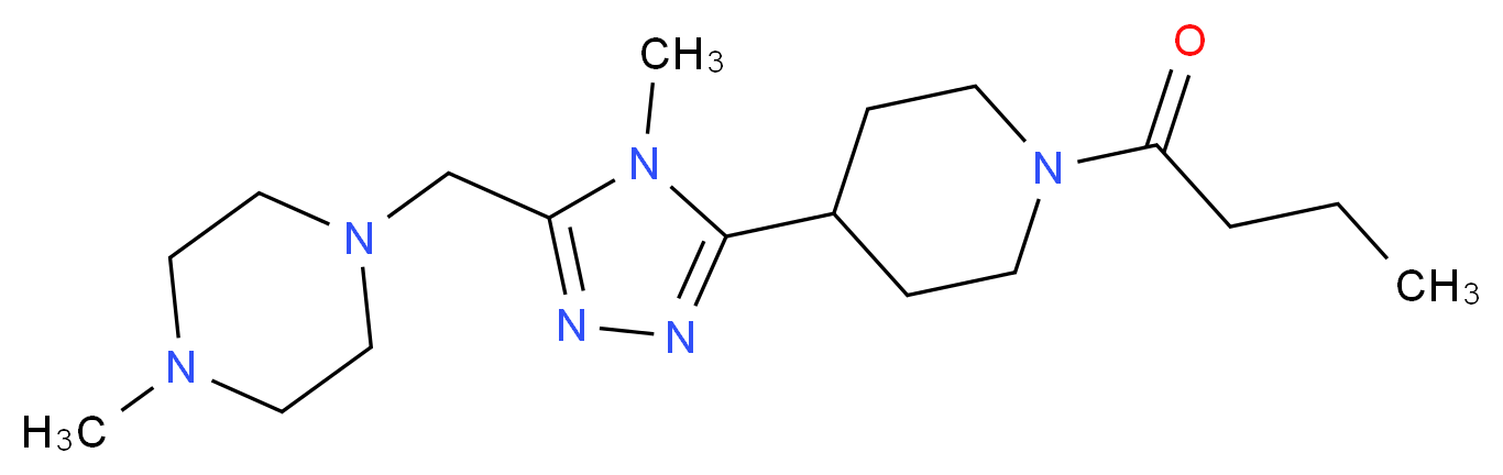 1-{[5-(1-butyrylpiperidin-4-yl)-4-methyl-4H-1,2,4-triazol-3-yl]methyl}-4-methylpiperazine_分子结构_CAS_)