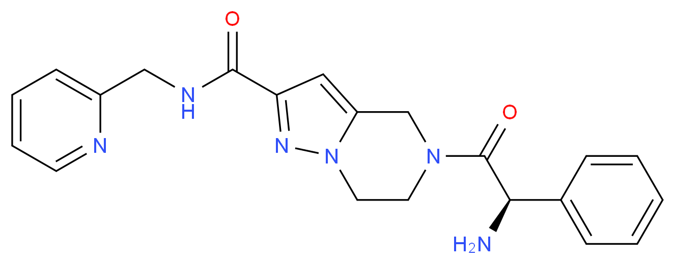 5-[(2R)-2-amino-2-phenylacetyl]-N-(pyridin-2-ylmethyl)-4,5,6,7-tetrahydropyrazolo[1,5-a]pyrazine-2-carboxamide_分子结构_CAS_)