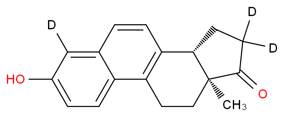 (11S,15S)-5-hydroxy-15-methyl(6,13,13-<sup>2</sup>H<sub>3</sub>)tetracyclo[8.7.0.0<sup>2</sup>,<sup>7</sup>.0<sup>1</sup><sup>1</sup>,<sup>1</sup><sup>5</sup>]heptadeca-1(10),2,4,6,8-pentaen-14-one_分子结构_CAS_56588-54-6