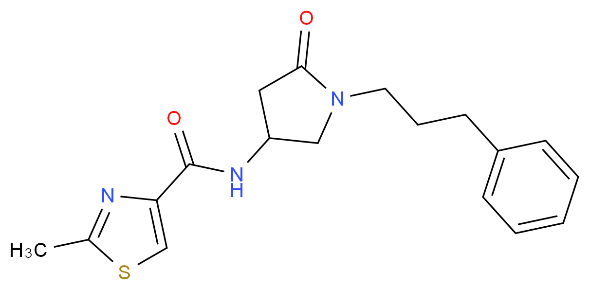 2-methyl-N-[5-oxo-1-(3-phenylpropyl)-3-pyrrolidinyl]-1,3-thiazole-4-carboxamide_分子结构_CAS_)