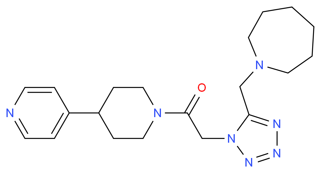 1-[(1-{2-oxo-2-[4-(4-pyridinyl)-1-piperidinyl]ethyl}-1H-tetrazol-5-yl)methyl]azepane_分子结构_CAS_)