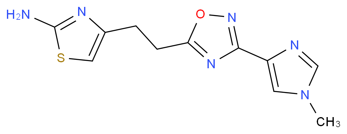 4-{2-[3-(1-methyl-1H-imidazol-4-yl)-1,2,4-oxadiazol-5-yl]ethyl}-1,3-thiazol-2-amine_分子结构_CAS_)