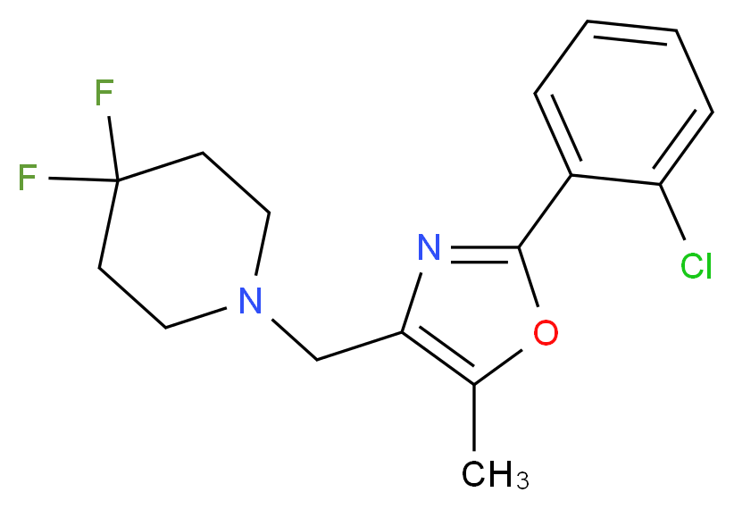 1-{[2-(2-chlorophenyl)-5-methyl-1,3-oxazol-4-yl]methyl}-4,4-difluoropiperidine_分子结构_CAS_)