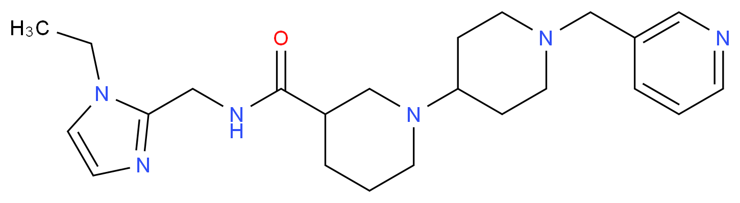 N-[(1-ethyl-1H-imidazol-2-yl)methyl]-1'-(pyridin-3-ylmethyl)-1,4'-bipiperidine-3-carboxamide_分子结构_CAS_)