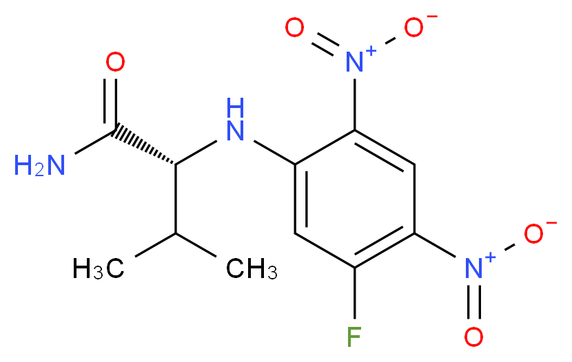 (2R)-2-[(5-fluoro-2,4-dinitrophenyl)amino]-3-methylbutanamide_分子结构_CAS_210529-62-7