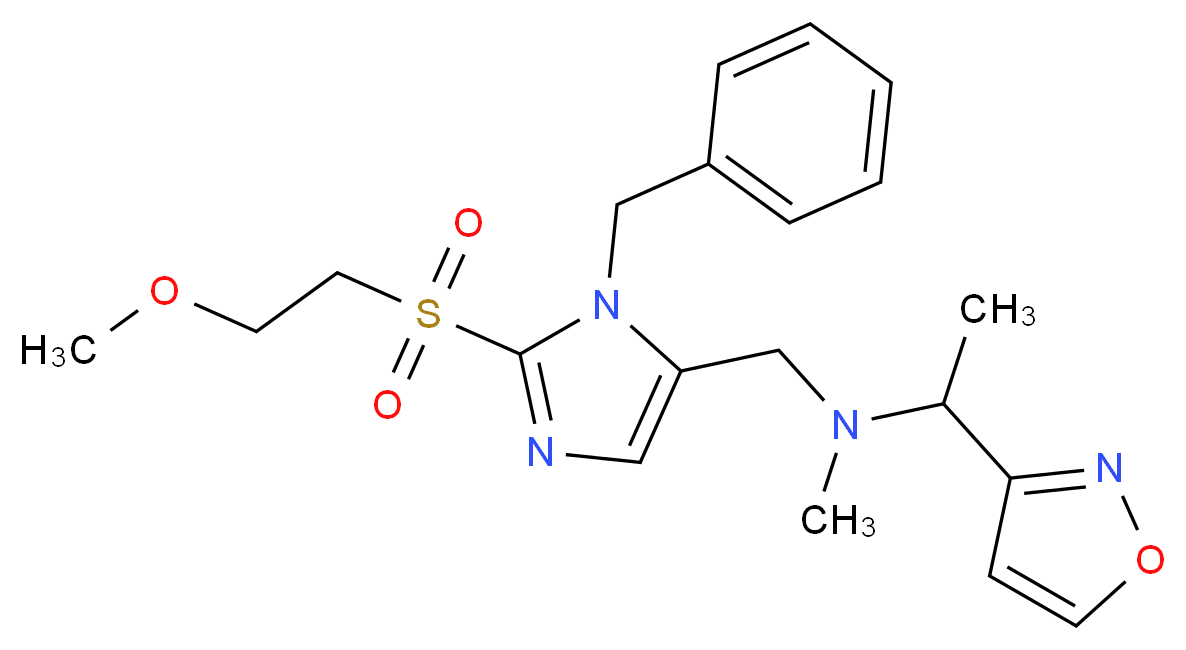 ({1-benzyl-2-[(2-methoxyethyl)sulfonyl]-1H-imidazol-5-yl}methyl)[1-(3-isoxazolyl)ethyl]methylamine_分子结构_CAS_)