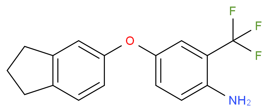 4-(2,3-Dihydro-1H-inden-5-yloxy)-2-(trifluoromethyl)phenylamine_分子结构_CAS_)