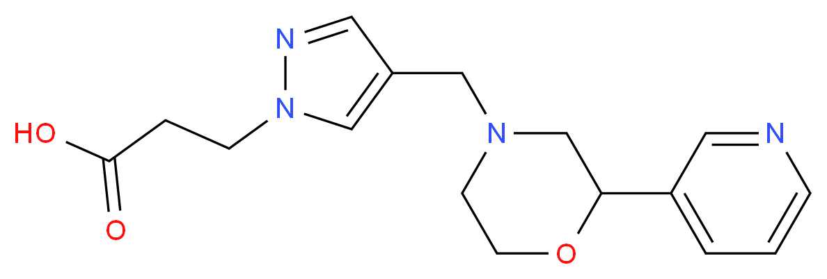 3-{4-[(2-pyridin-3-ylmorpholin-4-yl)methyl]-1H-pyrazol-1-yl}propanoic acid_分子结构_CAS_)