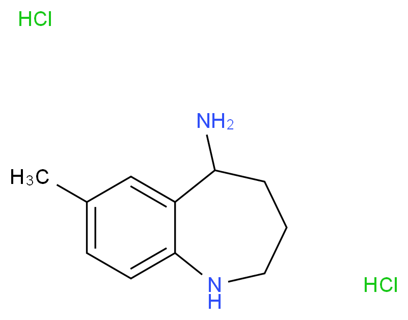 7-Methyl-2,3,4,5-tetrahydro-1H-benzo[b]azepin-5-amine dihydrochloride_分子结构_CAS_)