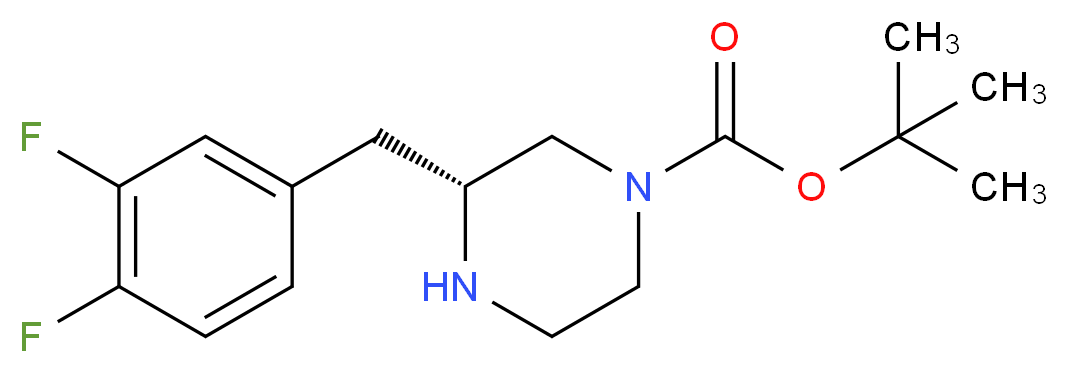 (R)-3-(3,4-DIFLUORO-BENZYL)-PIPERAZINE-1-CARBOXYLIC ACID TERT-BUTYL ESTER_分子结构_CAS_)