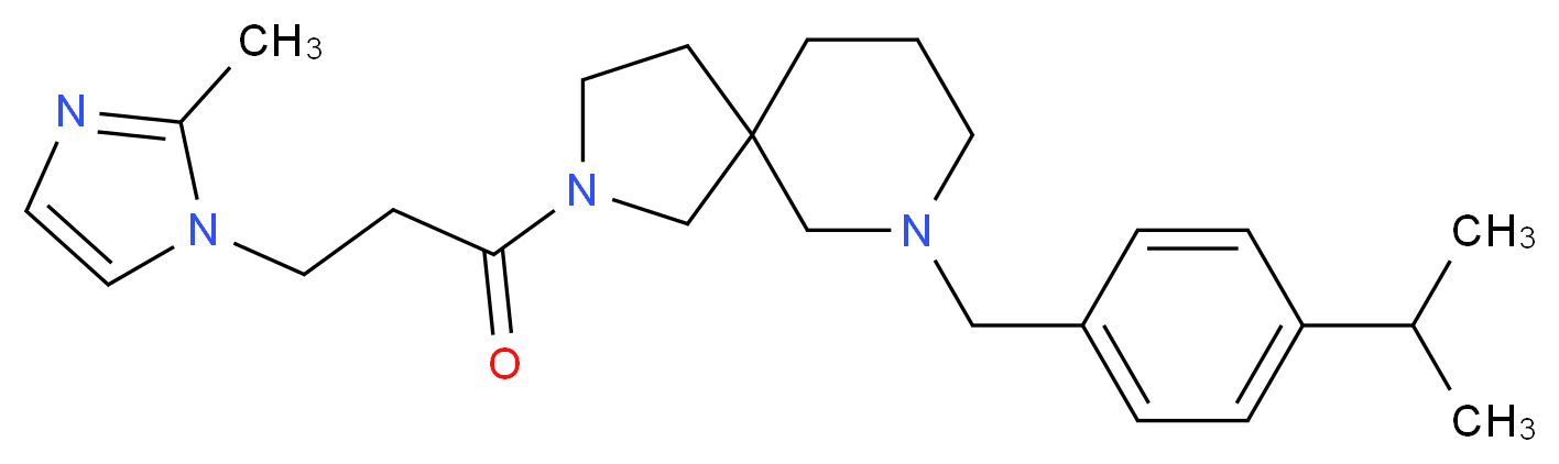 7-(4-isopropylbenzyl)-2-[3-(2-methyl-1H-imidazol-1-yl)propanoyl]-2,7-diazaspiro[4.5]decane_分子结构_CAS_)