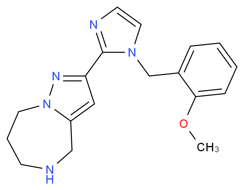 2-[1-(2-methoxybenzyl)-1H-imidazol-2-yl]-5,6,7,8-tetrahydro-4H-pyrazolo[1,5-a][1,4]diazepine_分子结构_CAS_)