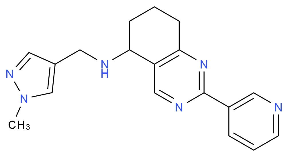 N-[(1-methyl-1H-pyrazol-4-yl)methyl]-2-(3-pyridinyl)-5,6,7,8-tetrahydro-5-quinazolinamine_分子结构_CAS_)