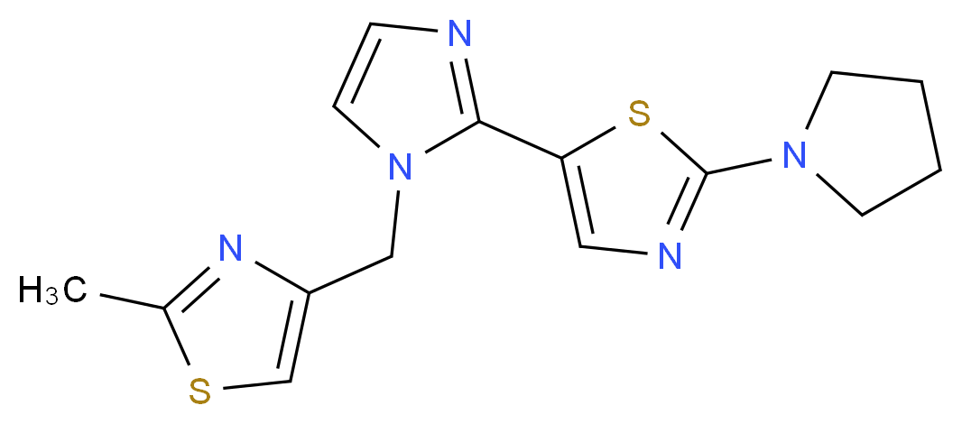2-methyl-4-{[2-(2-pyrrolidin-1-yl-1,3-thiazol-5-yl)-1H-imidazol-1-yl]methyl}-1,3-thiazole_分子结构_CAS_)