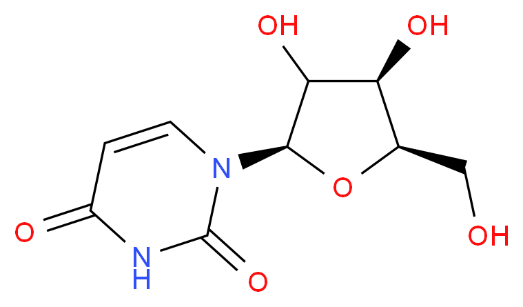 1-[(2R,4R,5R)-3,4-dihydroxy-5-(hydroxymethyl)oxolan-2-yl]-1,2,3,4-tetrahydropyrimidine-2,4-dione_分子结构_CAS_58-96-8