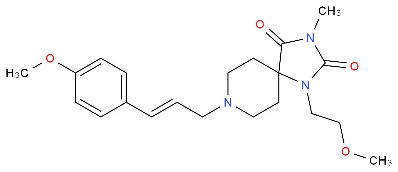 1-(2-methoxyethyl)-8-[(2E)-3-(4-methoxyphenyl)-2-propen-1-yl]-3-methyl-1,3,8-triazaspiro[4.5]decane-2,4-dione_分子结构_CAS_)