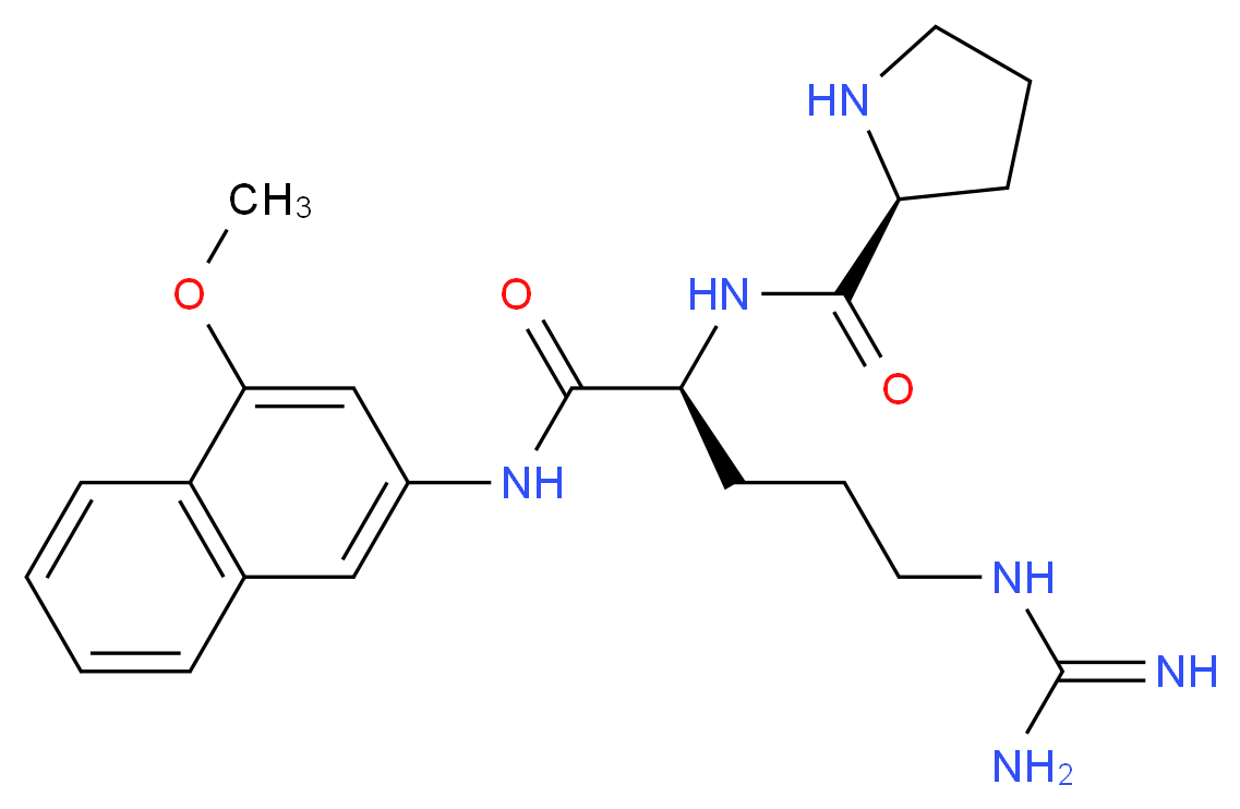 (2S)-5-carbamimidamido-N-(4-methoxynaphthalen-2-yl)-2-[(2S)-pyrrolidin-2-ylformamido]pentanamide_分子结构_CAS_42761-75-1