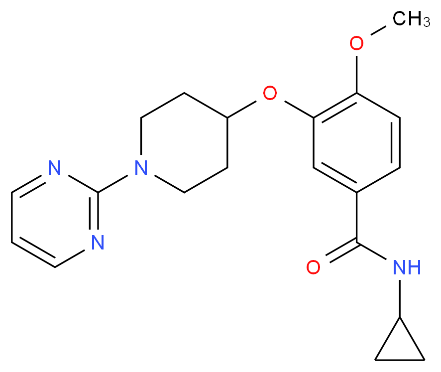 N-cyclopropyl-4-methoxy-3-[(1-pyrimidin-2-ylpiperidin-4-yl)oxy]benzamide_分子结构_CAS_)