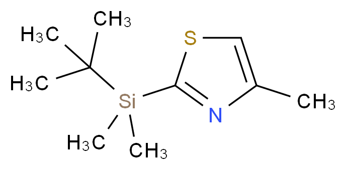 2-(tert-Butyldimethylsilyl)-4-methylthiazole_分子结构_CAS_1245782-58-4)