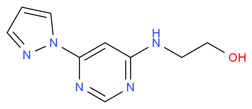 2-{[6-(1H-pyrazol-1-yl)pyrimidin-4-yl]amino}ethan-1-ol_分子结构_CAS_415699-68-2