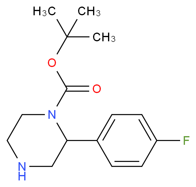 2-(4-FLUORO-PHENYL)-PIPERAZINE-1-CARBOXYLIC ACID TERT-BUTYL ESTER_分子结构_CAS_886767-29-9)