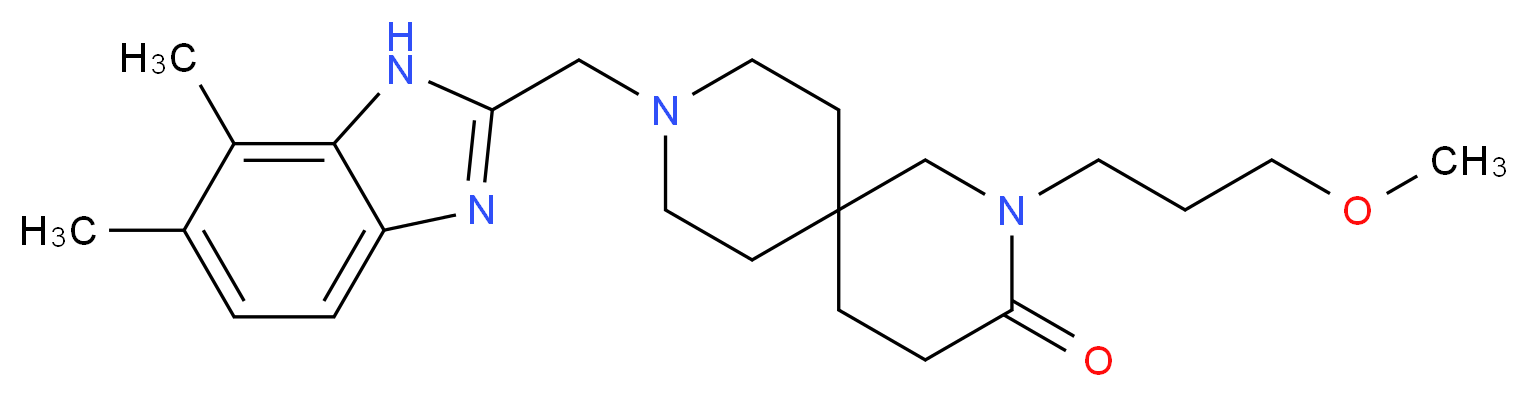9-[(6,7-dimethyl-1H-benzimidazol-2-yl)methyl]-2-(3-methoxypropyl)-2,9-diazaspiro[5.5]undecan-3-one_分子结构_CAS_)