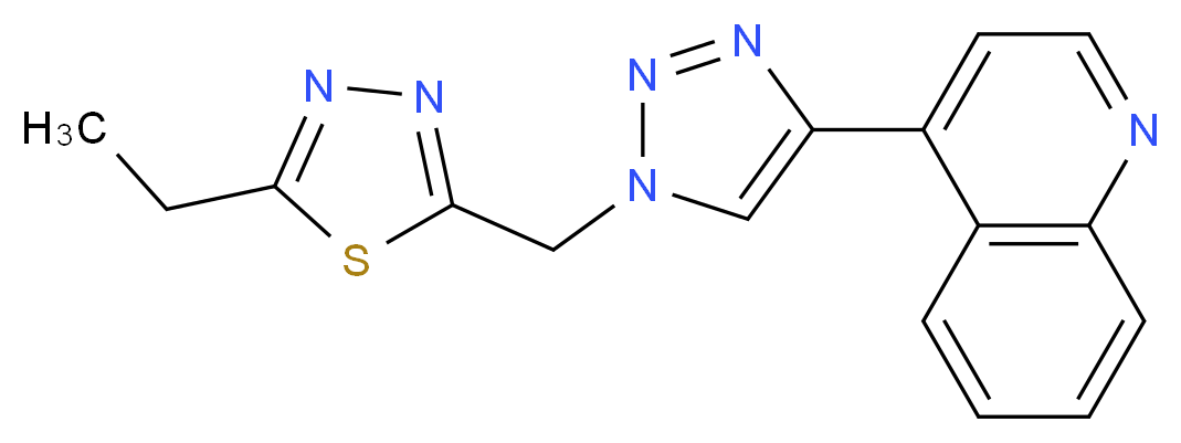 4-{1-[(5-ethyl-1,3,4-thiadiazol-2-yl)methyl]-1H-1,2,3-triazol-4-yl}quinoline_分子结构_CAS_)