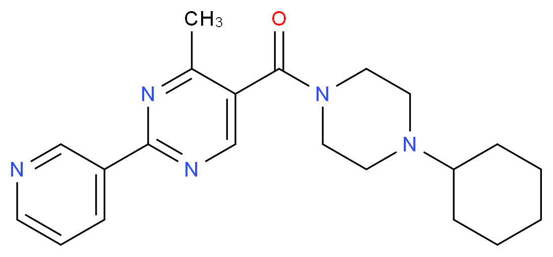 5-[(4-cyclohexylpiperazin-1-yl)carbonyl]-4-methyl-2-pyridin-3-ylpyrimidine_分子结构_CAS_)