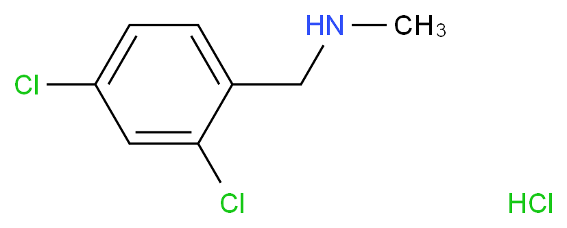 (2,4-Dichlorobenzyl)methylamine hydrochloride_分子结构_CAS_90389-07-4)