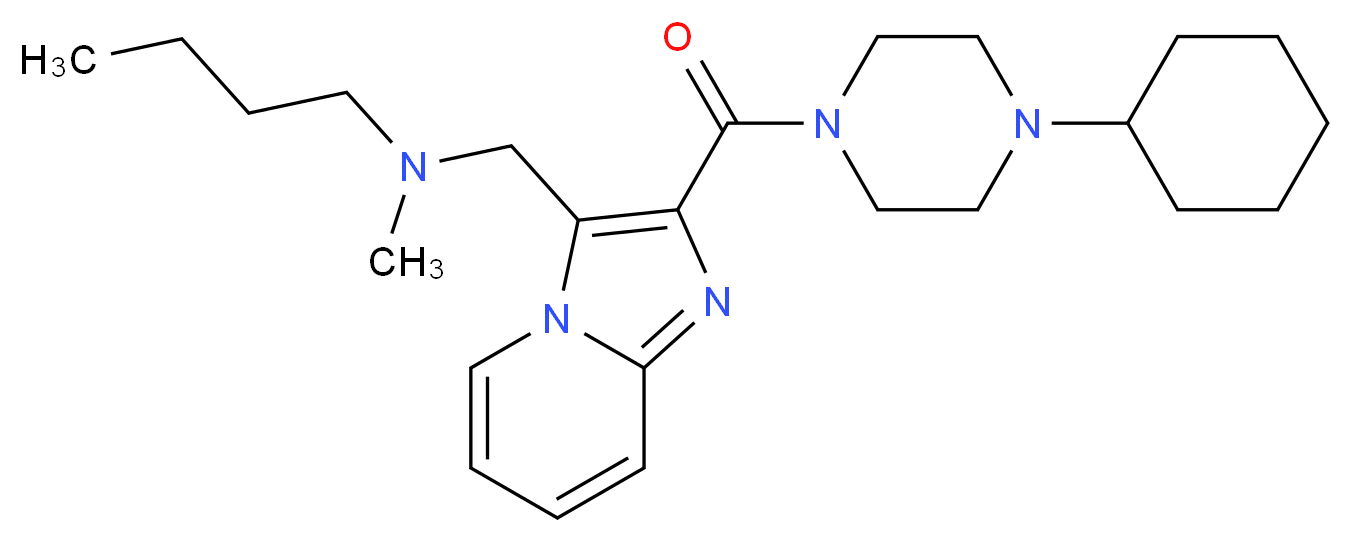 N-({2-[(4-cyclohexyl-1-piperazinyl)carbonyl]imidazo[1,2-a]pyridin-3-yl}methyl)-N-methyl-1-butanamine_分子结构_CAS_)