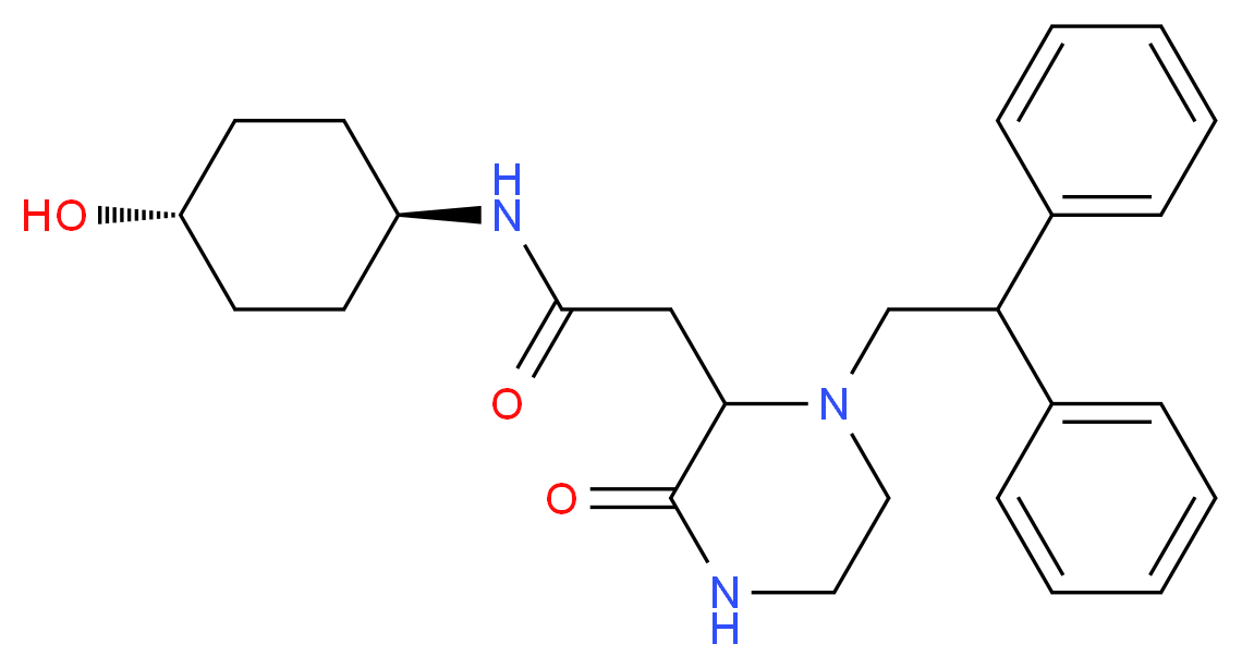 2-[1-(2,2-diphenylethyl)-3-oxo-2-piperazinyl]-N-(trans-4-hydroxycyclohexyl)acetamide_分子结构_CAS_)