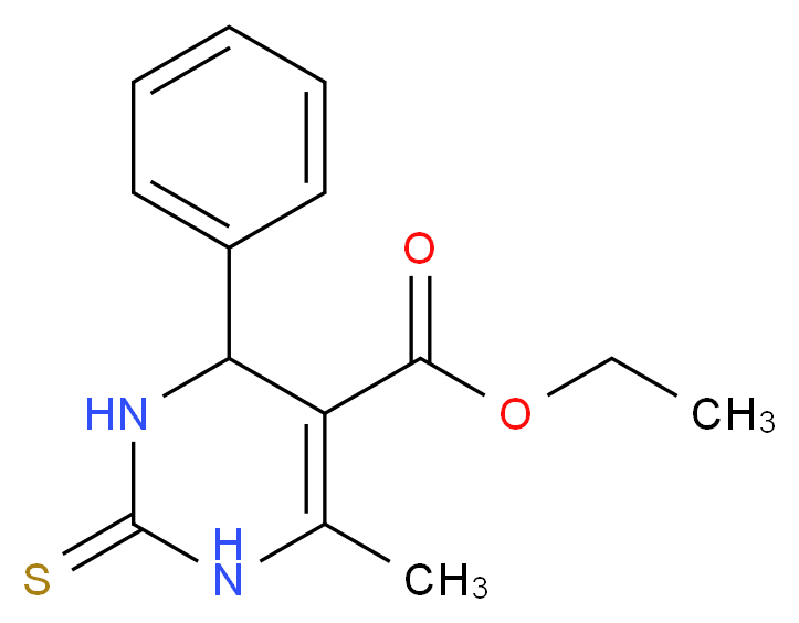 Ethyl 6-methyl-4-phenyl-2-thioxo-1,2,3,4-tetrahydropyrimidine-5-carboxylate_分子结构_CAS_33458-26-3)