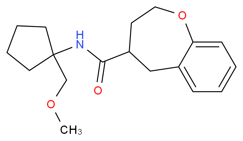 N-[1-(methoxymethyl)cyclopentyl]-2,3,4,5-tetrahydro-1-benzoxepine-4-carboxamide_分子结构_CAS_)