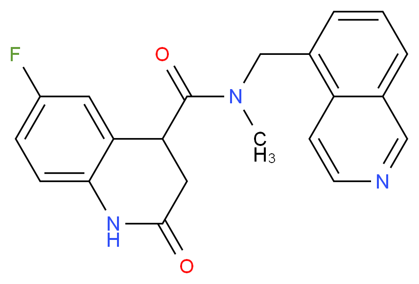 6-fluoro-N-(5-isoquinolinylmethyl)-N-methyl-2-oxo-1,2,3,4-tetrahydro-4-quinolinecarboxamide_分子结构_CAS_)