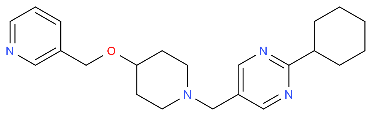 2-cyclohexyl-5-{[4-(3-pyridinylmethoxy)-1-piperidinyl]methyl}pyrimidine_分子结构_CAS_)
