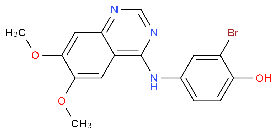 2-bromo-4-[(6,7-dimethoxyquinazolin-4-yl)amino]phenol_分子结构_CAS_211555-04-3